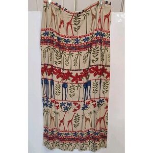 Vintage Authentic Dry Goods Pine Cove Womens Maxi Skirt Safari Print Sz 10